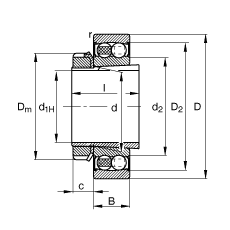 Bearing 2212-K-2RS-TVH-C3 + H312
